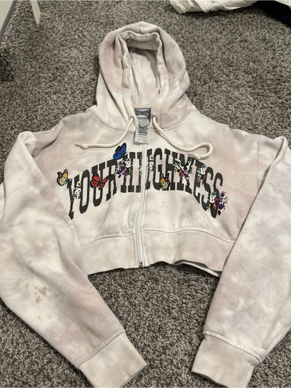 Cropped Zip Up Hoodie